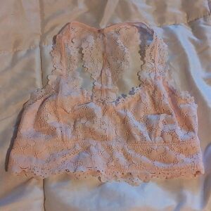 Little Girls Pink lace sports bra
